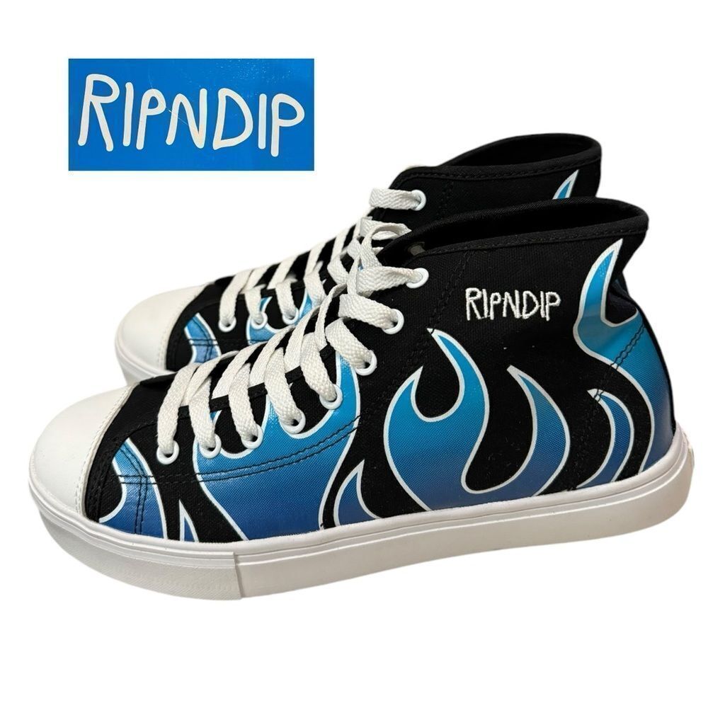 NEW RipNDip Lord Nermal Hades Cat Blue Black Hi-Top Sneakers 9